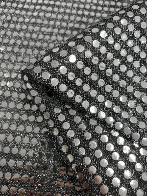 Sequin - Black & Silver - 112cm