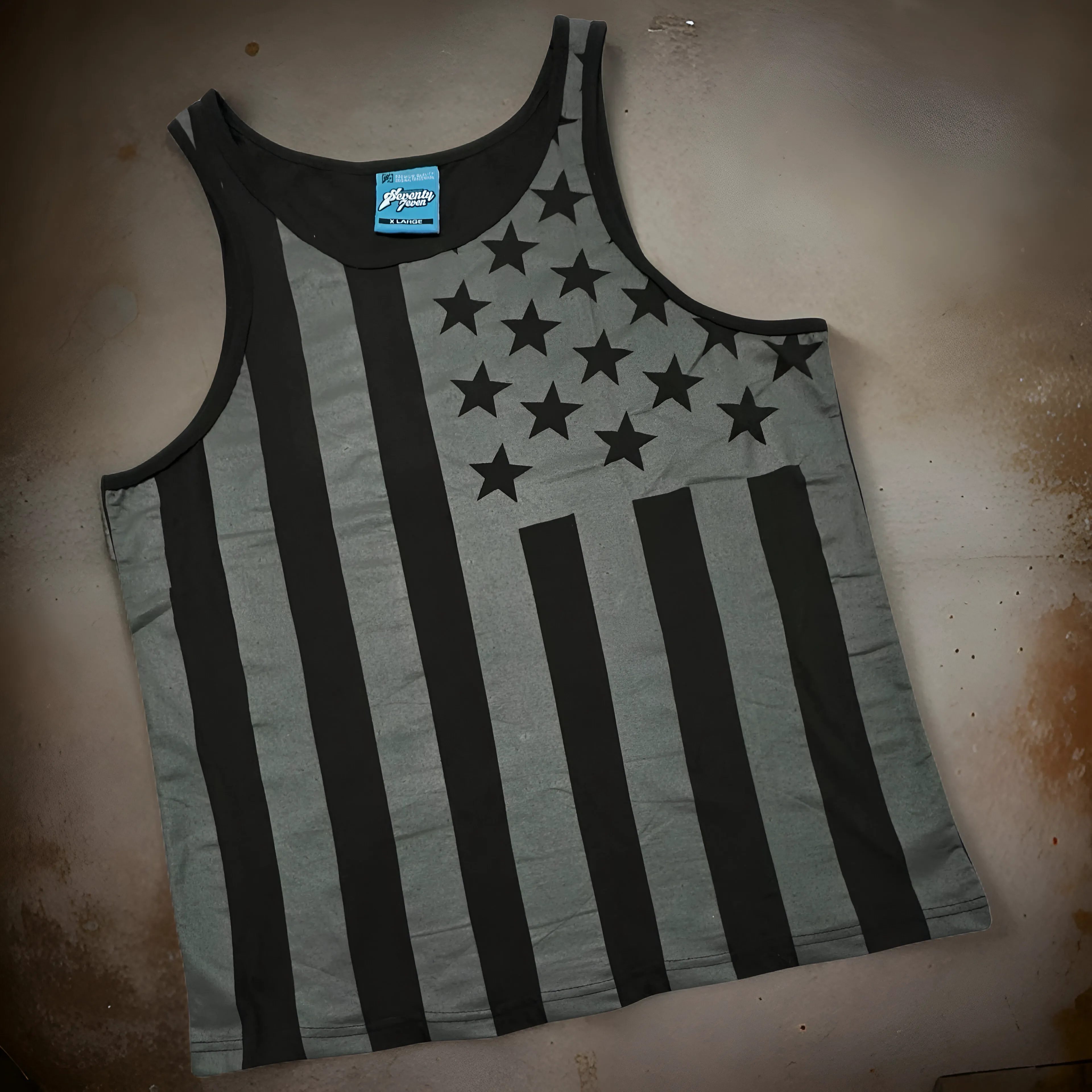 *SEVENTY 7EVEN* (BLACK) ~USA~ TANK TOPS