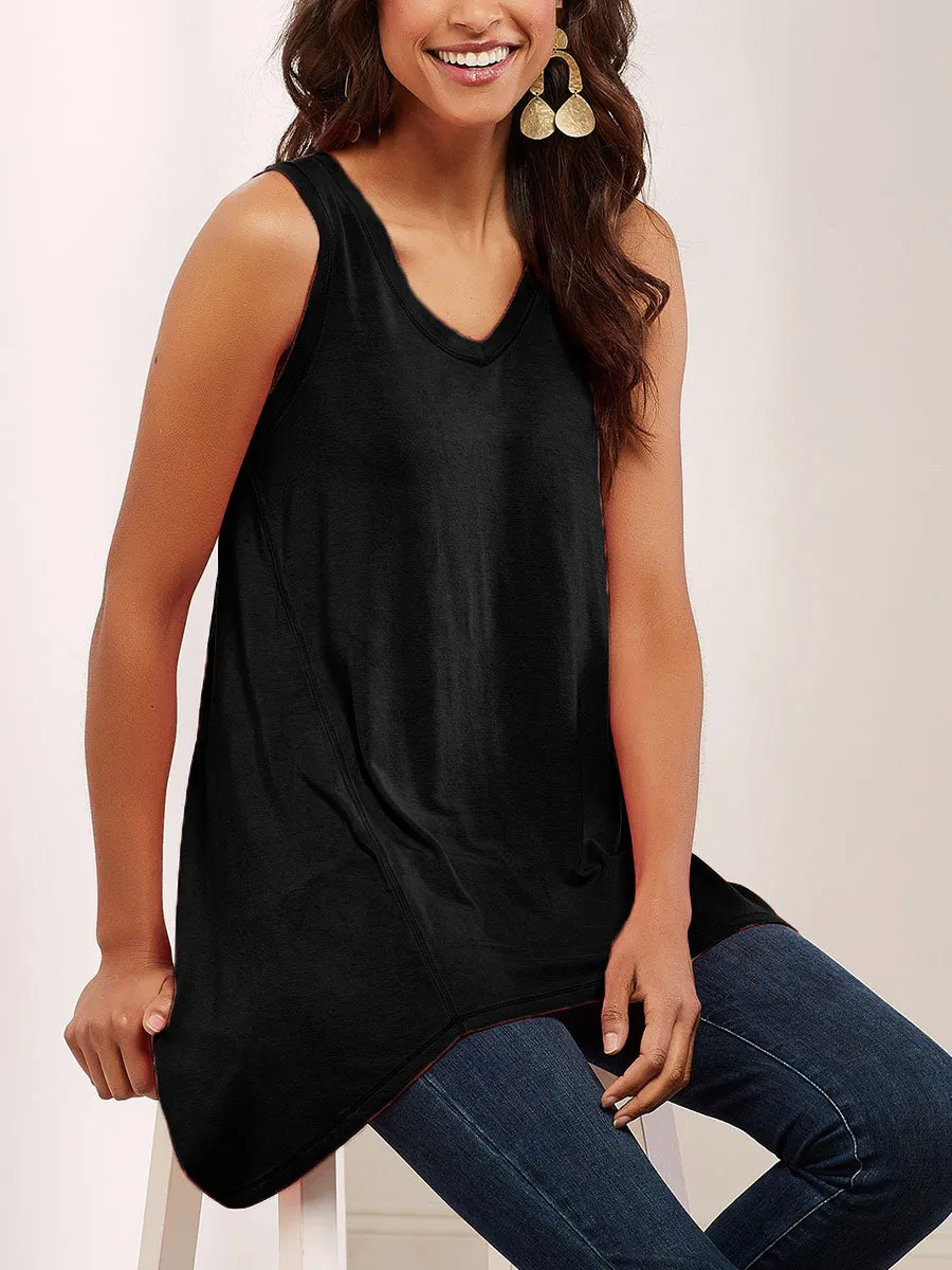 Simple Casual Loose V-Neck Vest Top