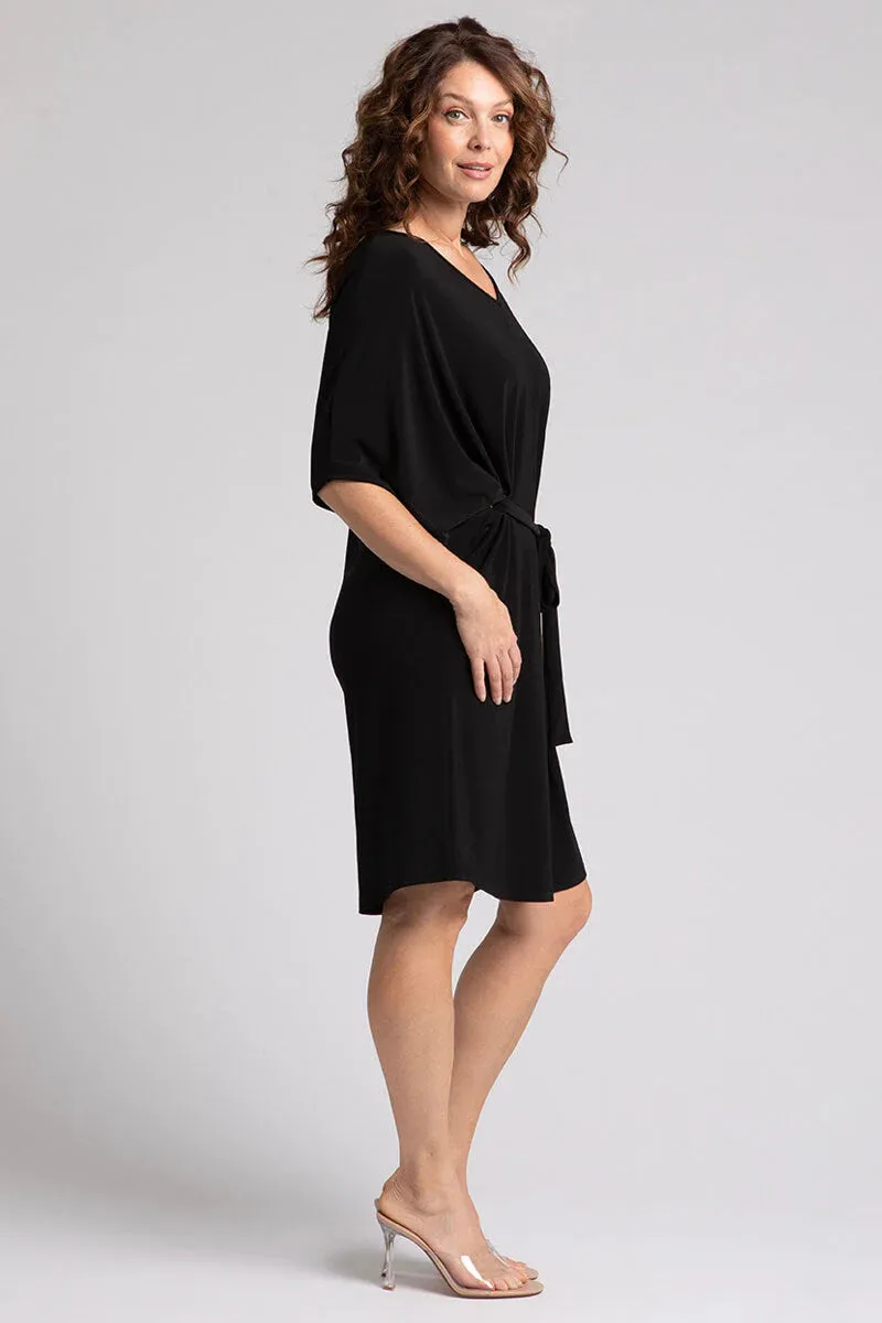 Slouchy V-Neck Dress With Tie