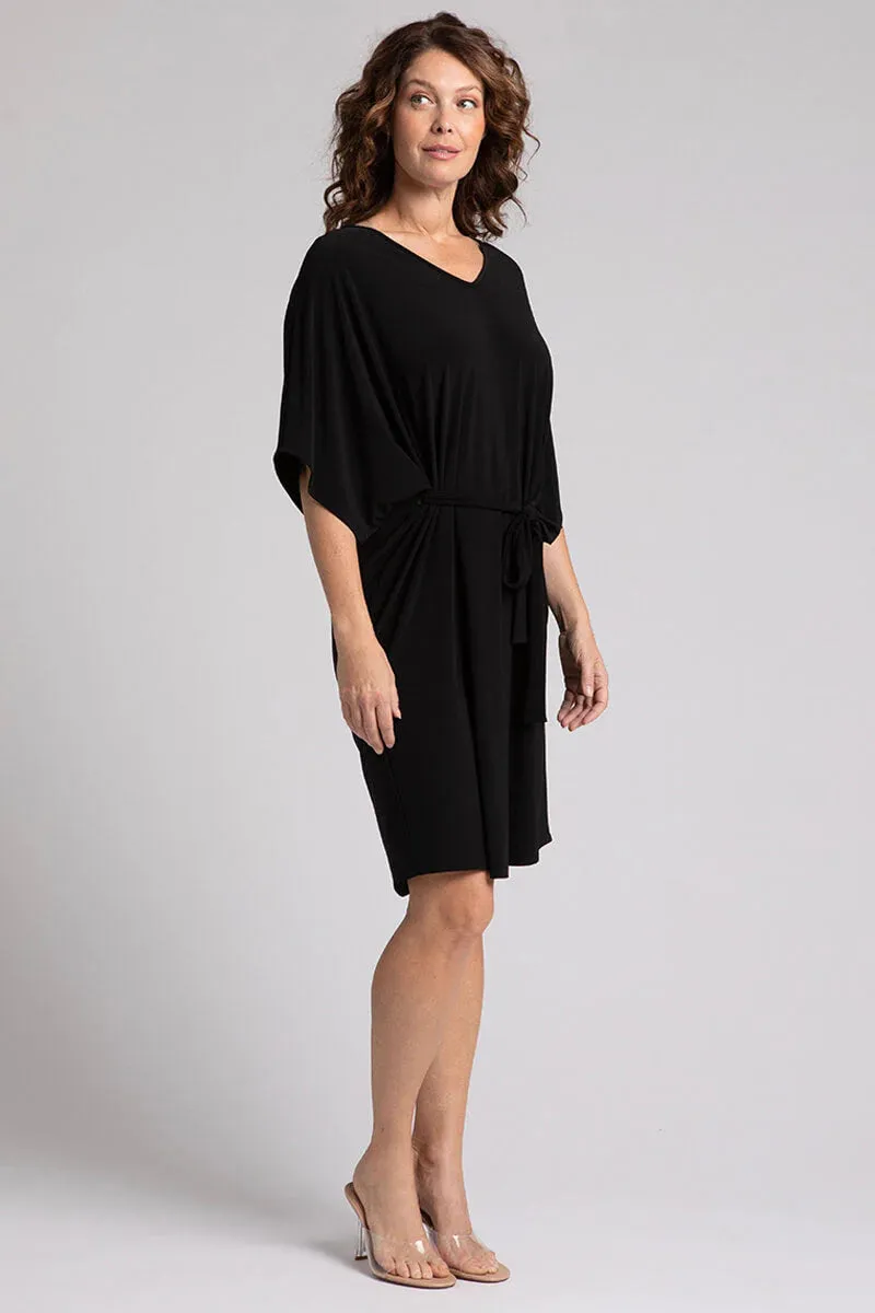 Slouchy V-Neck Dress With Tie