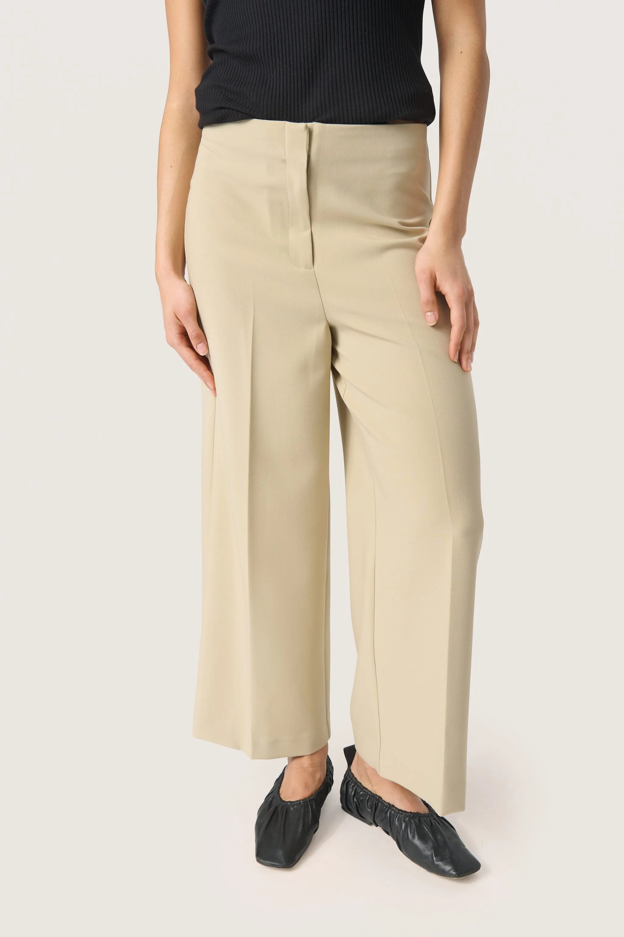 Soaked in Luxury Corinne Wide Cropped Pants in Spray Green