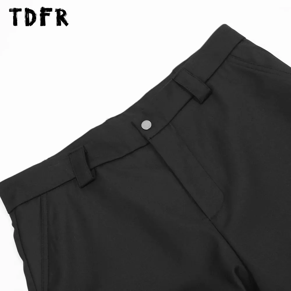 Solid Color Cargo Pants Mens Casual Streetwear Loose Wide Leg Trousers