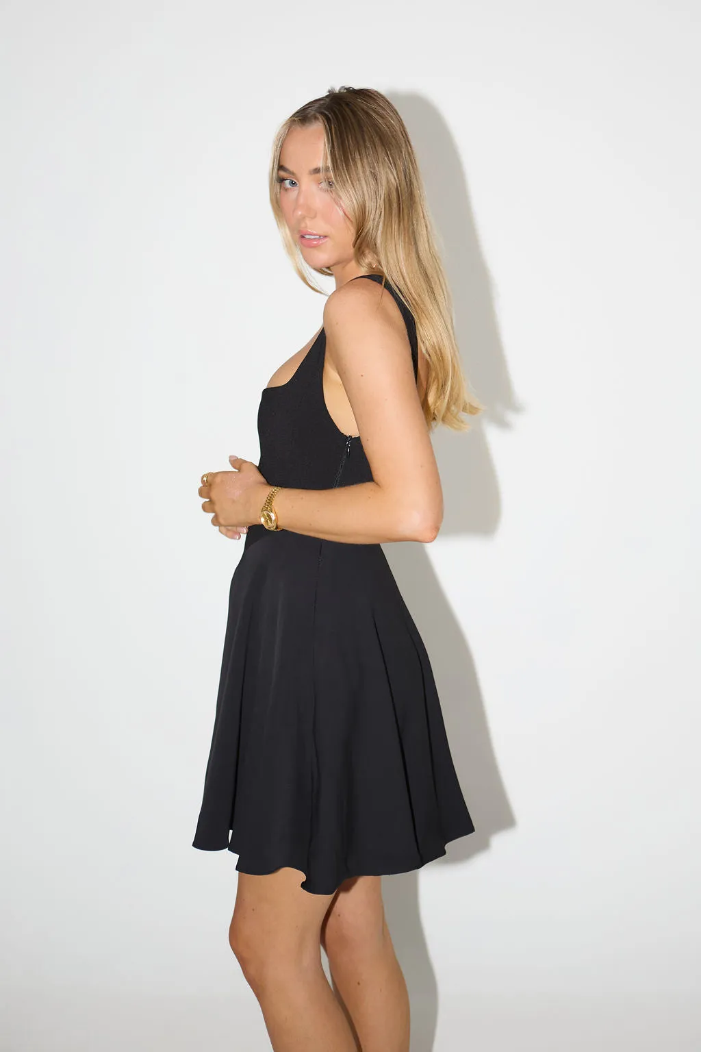 The Ultimate Muse High Waist Square Neck Mini Dress