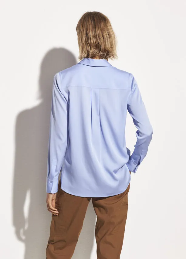 Vince - Slim Fitted Blouse in Aqua Bloom