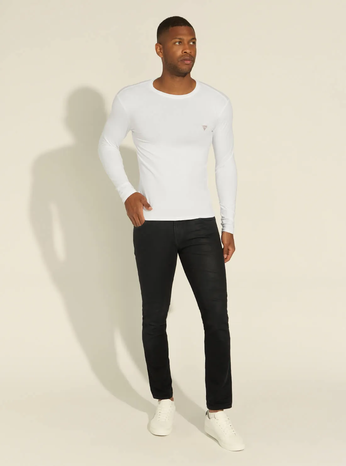 White Super Slim Long Sleeve T-Shirt