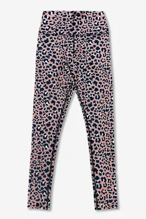 Women's High Shine Long Legging - Taupe Leopard