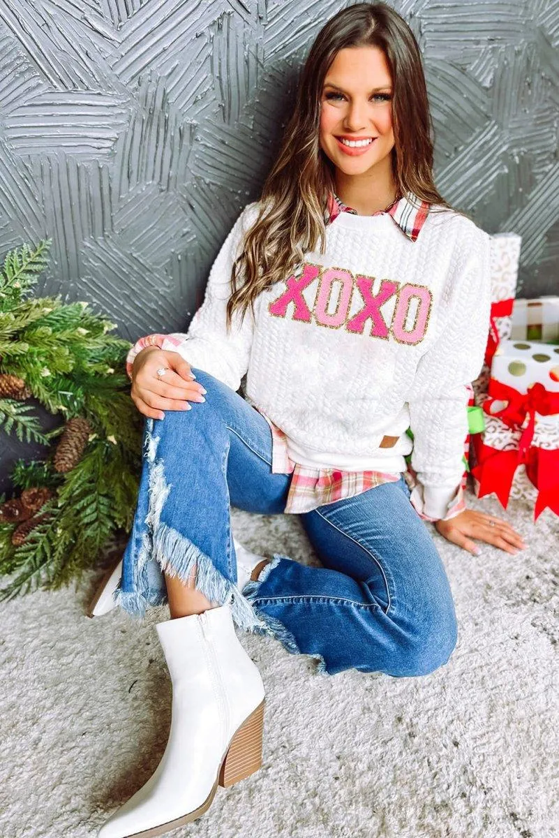 XOXO Glitter Chenille Sweater