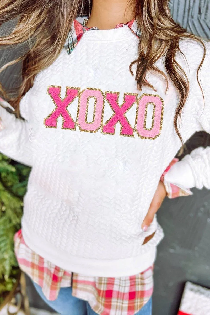 XOXO Glitter Chenille Sweater